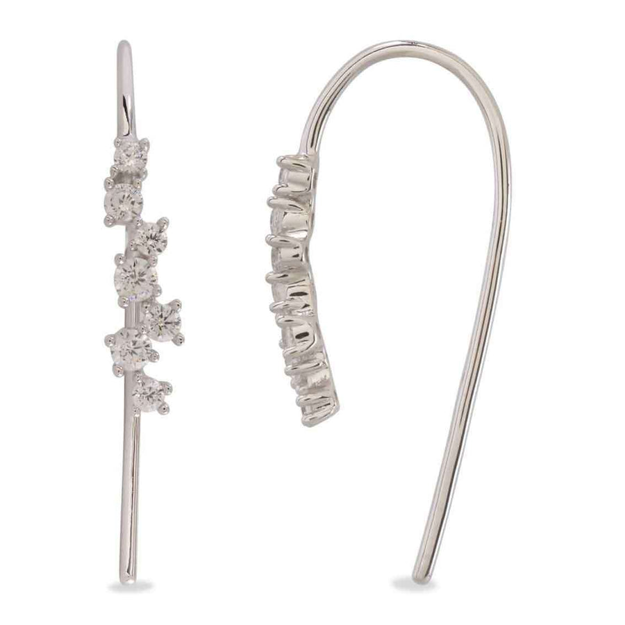 Vilmas Champagne Ohrhänger "Sparkle Row Medium" – Sterling Silber Zirkonia weiß - My Fine Jewellery