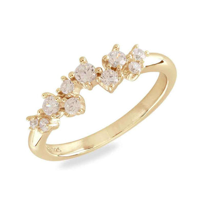 Vilmas Champagne Ring "Sparkle Row" Medium Sterling Silber Rhodiniert Gelb Vergoldet - My Fine Jewellery