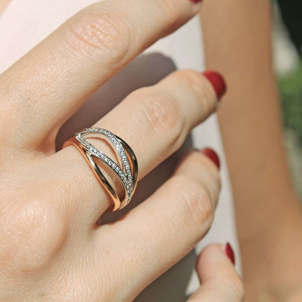 Vilmas Ring "Serenade" – eleganter Silberring Roségold - My Fine Jewellery