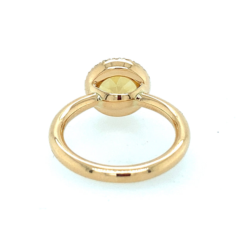 Ring mit Gold-Beryll, 750 GG