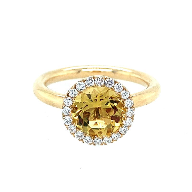 Ring mit Gold-Beryll, 750 GG