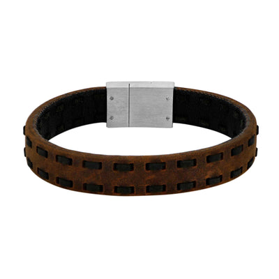 SON Armband braun/schwarz, Kalbsleder 12 mm