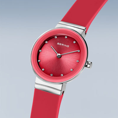 Bering Classic, rot - silber glänzend, 10129-503 Damenuhr