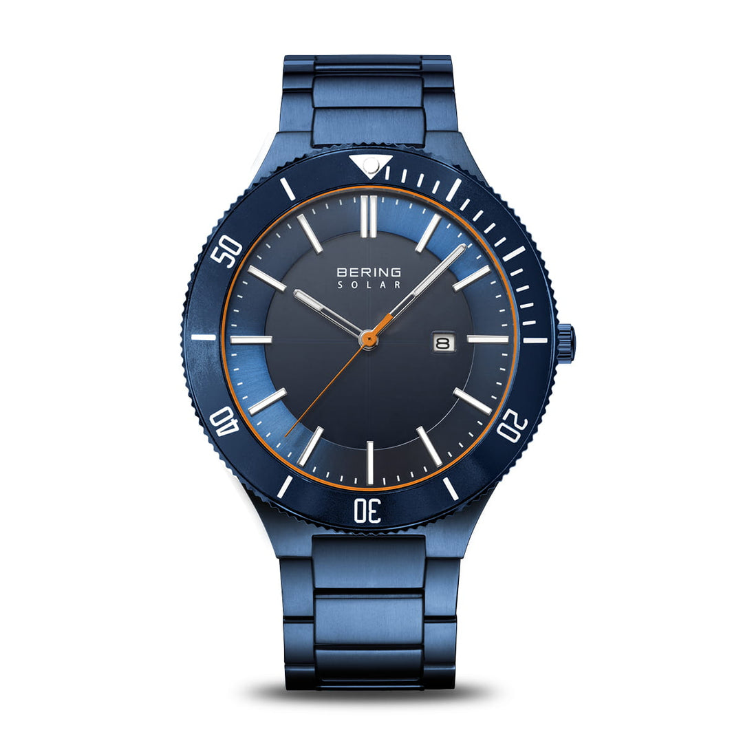 Solar, blau poliert/gebürstet, 14443-797 Herrenuhr