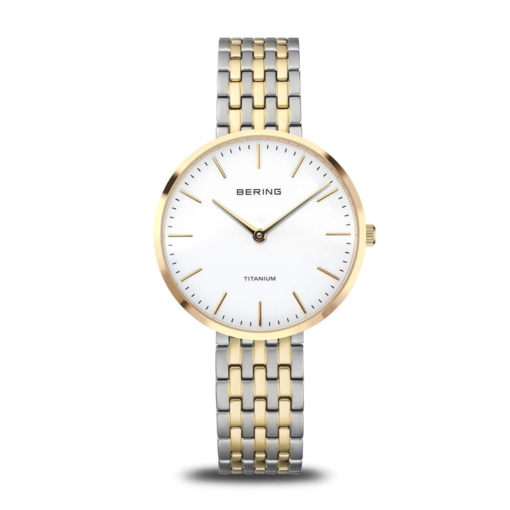 Bering Titanium, gold glänzend, 19334-010 Damenuhr