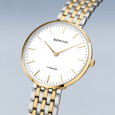 Bering Titanium, gold glänzend, 19334-010 Damenuhr