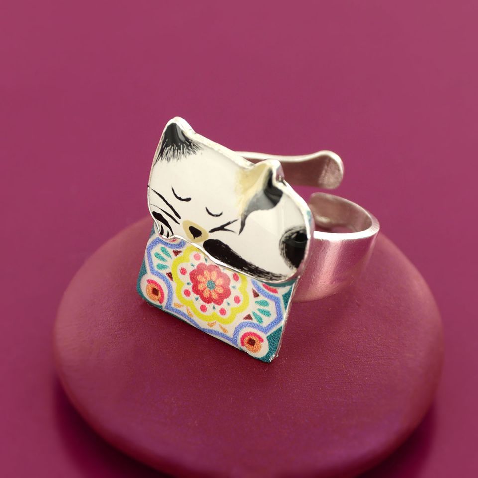 Taratata Ring Chanapé – Handbemalter Designer-Ring mit Tiermotiv