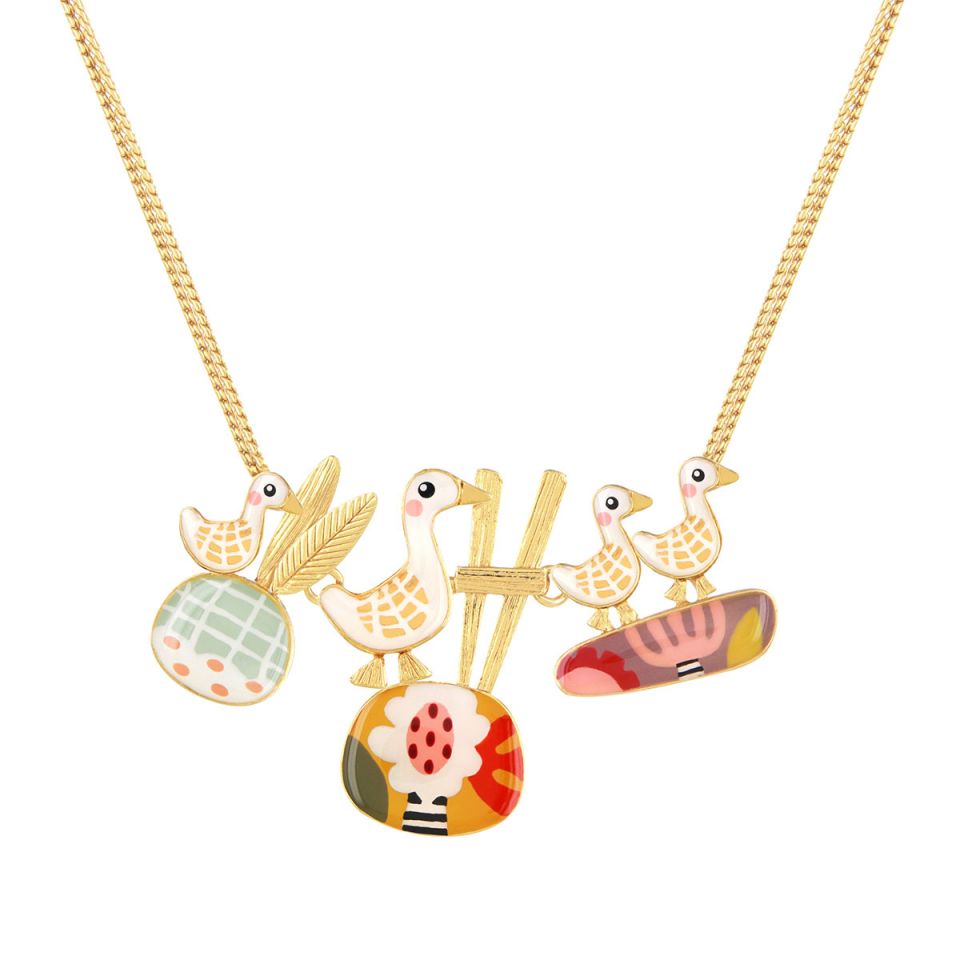 Taratata Halskette Plume – Handbemalte Designer-Halskette mit Tiermotiv