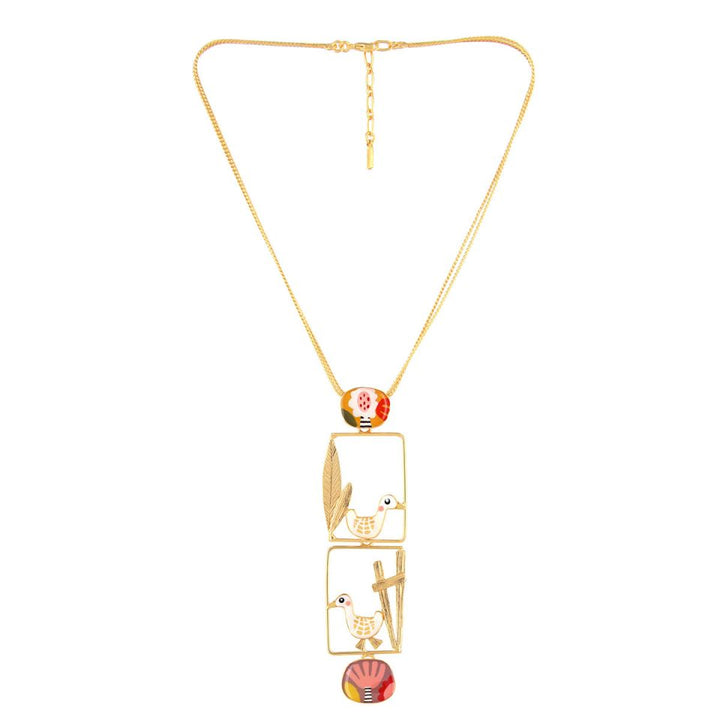 Halskette Plume – Handbemalte Designer-Halskette mit Tiermotiv