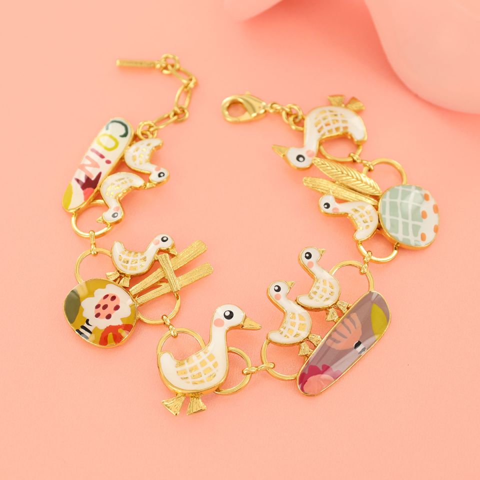 Taratata Armband Plume – Handbemaltes Designer-Armband in Gold