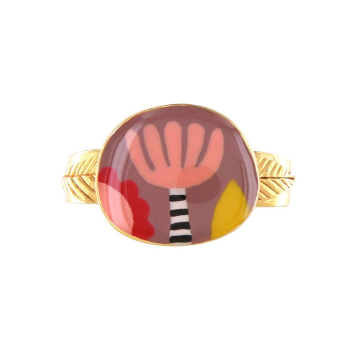 Taratata Ring Plume – Handbemalter Designer-Ring mit Federmotiv