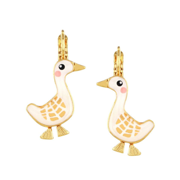 Ohrringe Plume – Handbemalte Designer-Ohrringe mit Tiermotiv