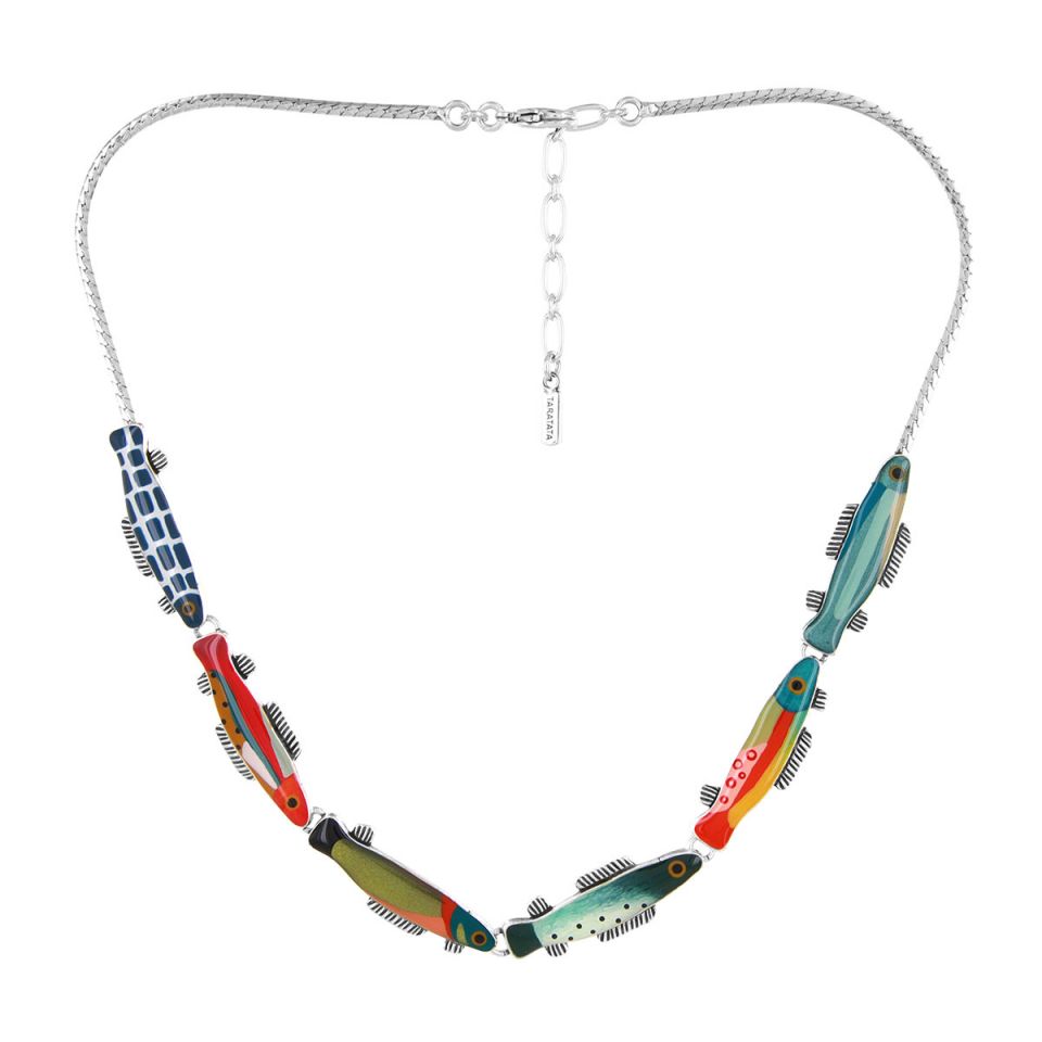 Taratata Halskette Blue – Handbemalte Designer-Halskette mit Tiermotiv in Bronze