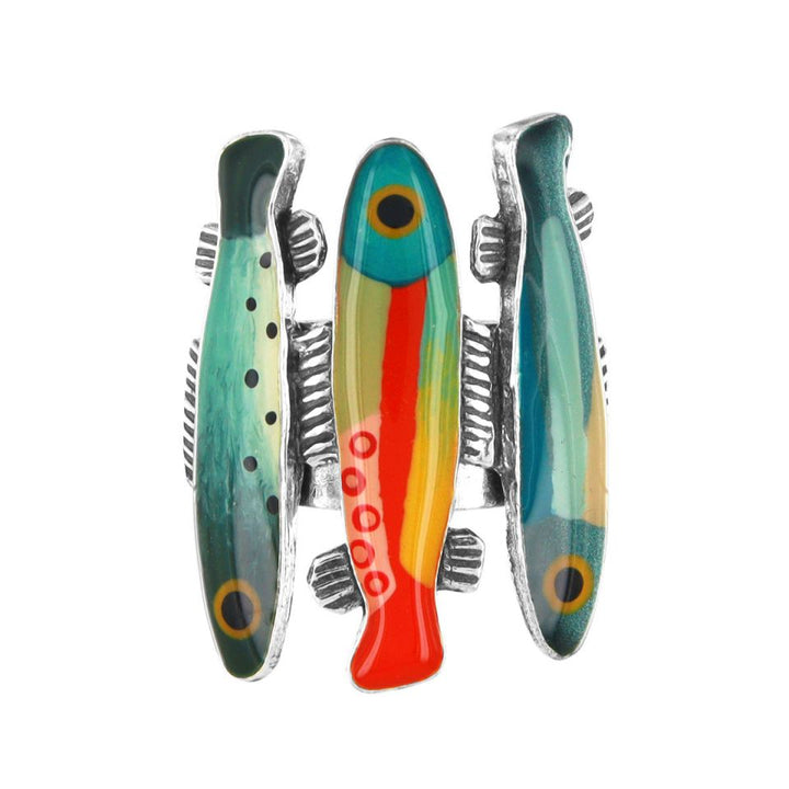 Taratata Ring Blue – Handbemalter Designer-Ring mit Tiermotiv