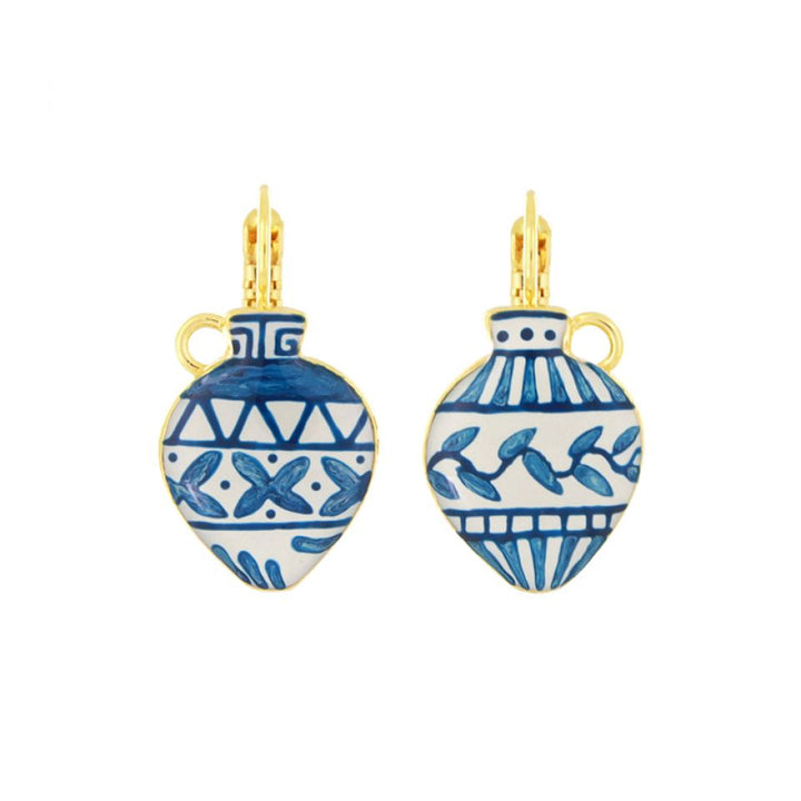Ohrringe Antique weiß blau