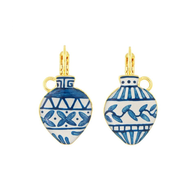 Ohrringe Antique weiß blau