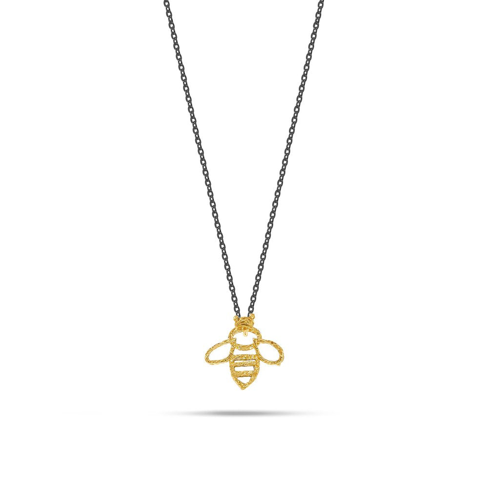 Anhänger und Kette, Sterlingsilber vergoldet "Bug II" M-477