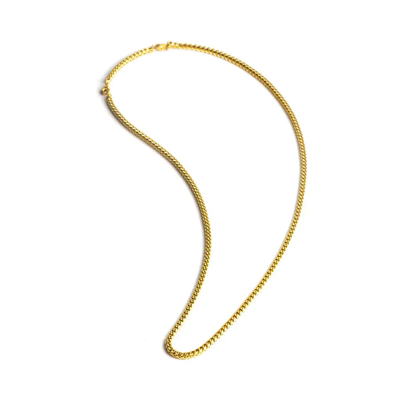3-mm-Fuchsschwanz-Halskette aus Edelstahl mit 18-Karat-Vergoldung