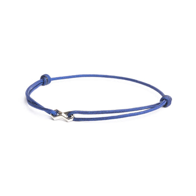 Nylonarmband 1,5 mm, blau, Infinity-Zeichen silber