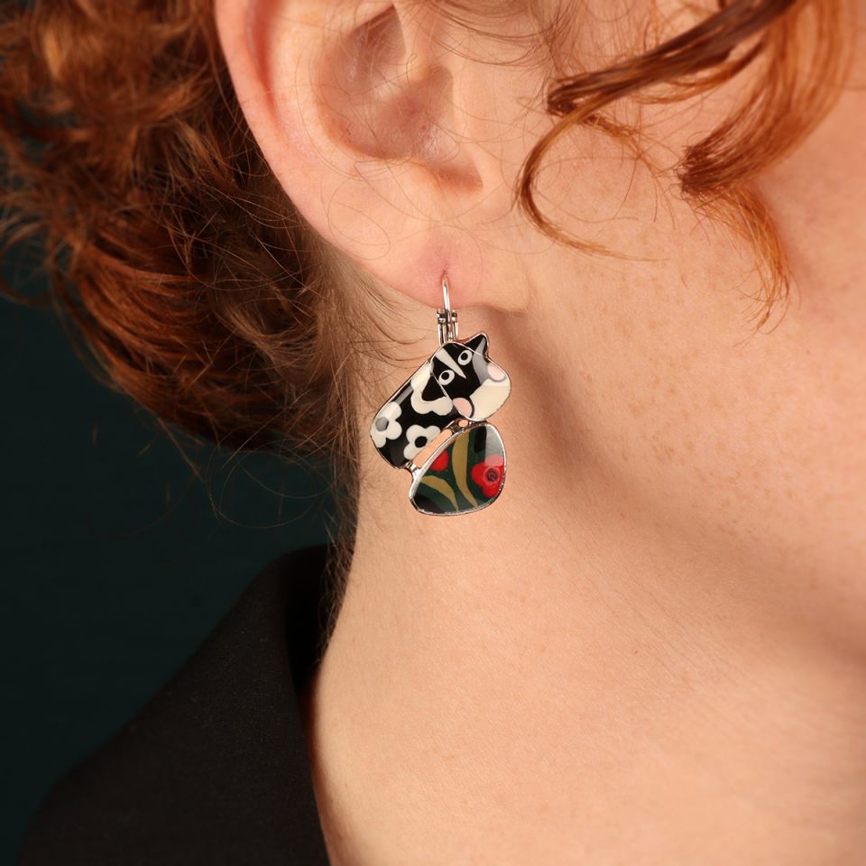 Taratata Ohrringe Pâquerette – Bunte Ohrringe mit handgemalten Mustern