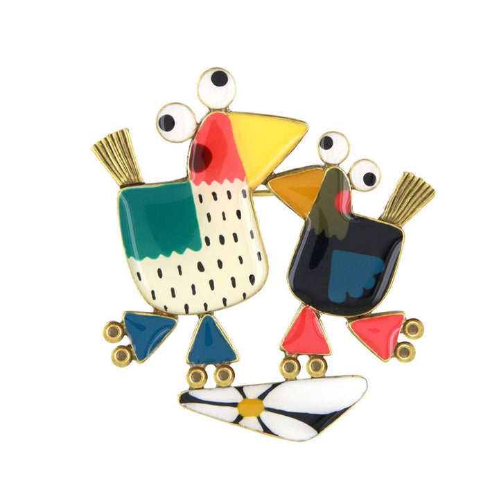 Taratata Brosche Roule Ma Poule – Bunte Statement-Brosche