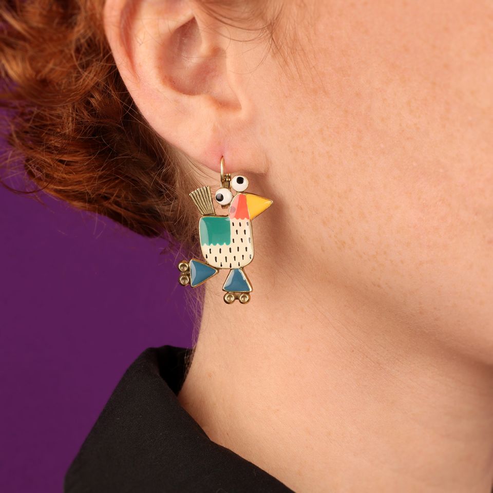 Taratata Ohrringe Roule Ma Poule – Bunte Statement-Ohrringe