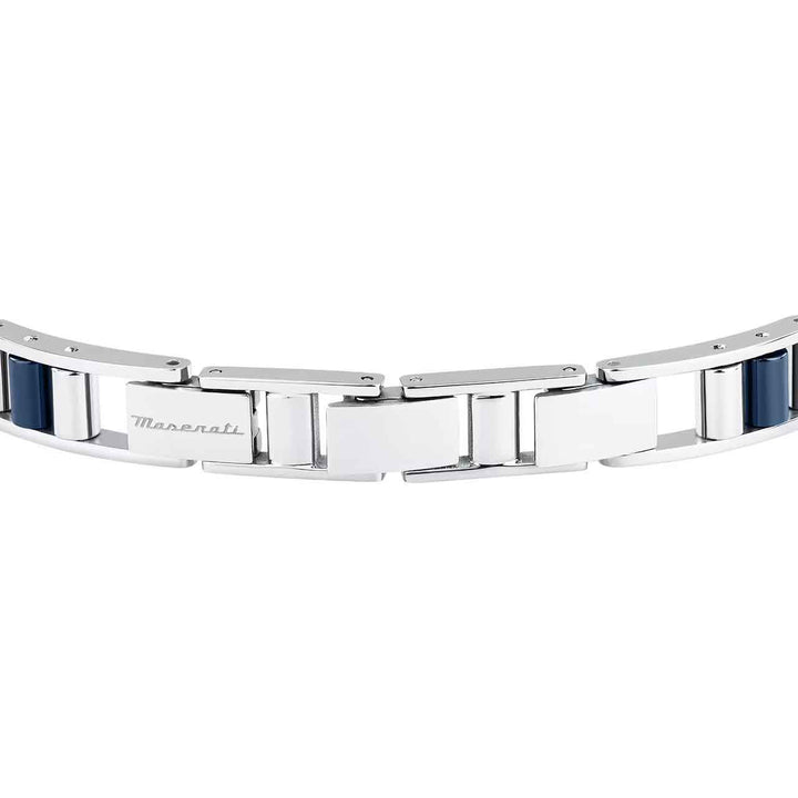 Maserati Herrenarmband, Edelstahl, Keramik blau/gold