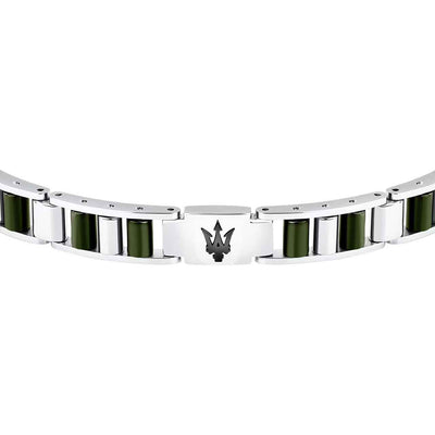 Maserati Herrenarmband, Edelstahl, Keramik grün