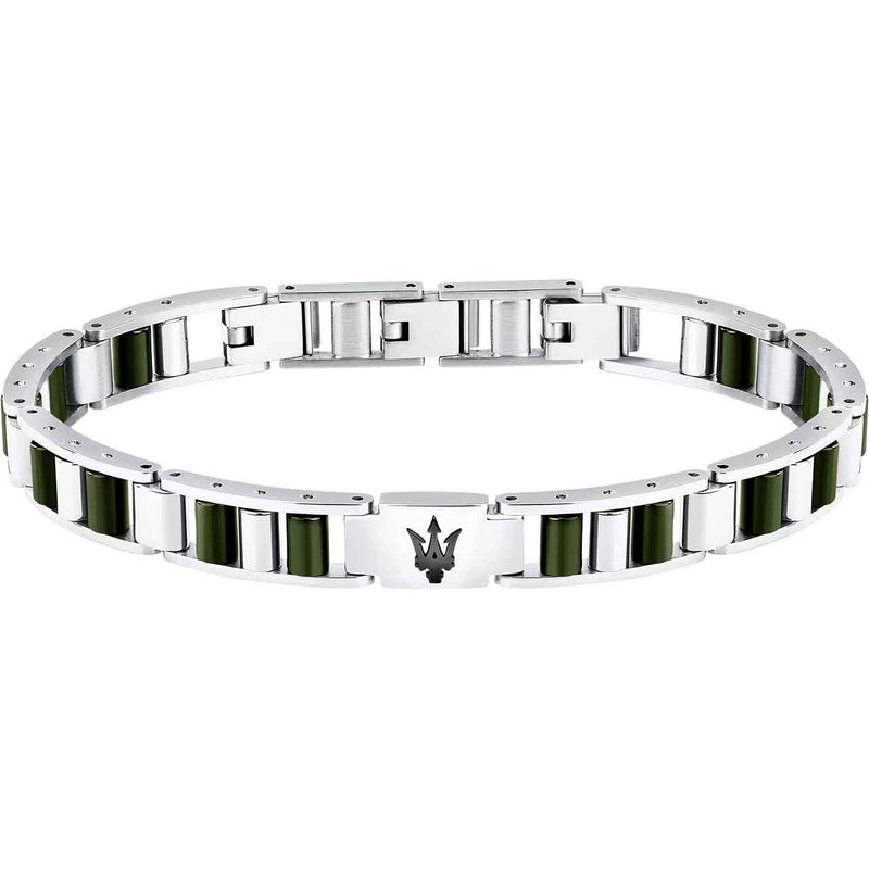Maserati Herrenarmband, Edelstahl, Keramik grün