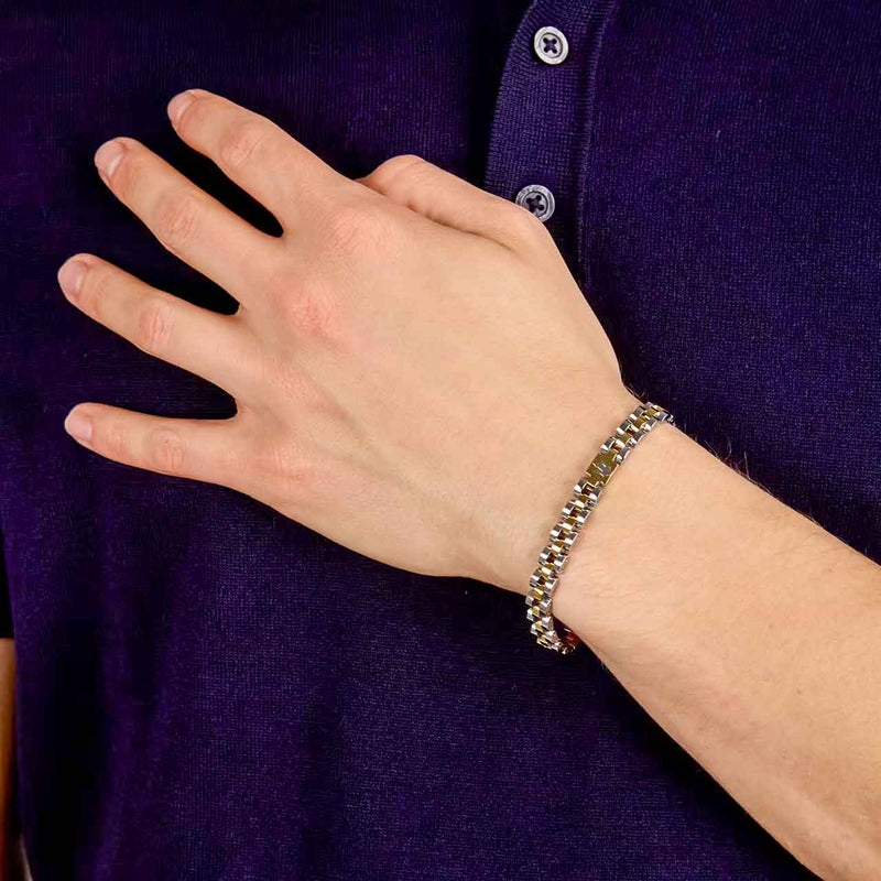 Maserati Herrenarmband, Edelstahl bicolor