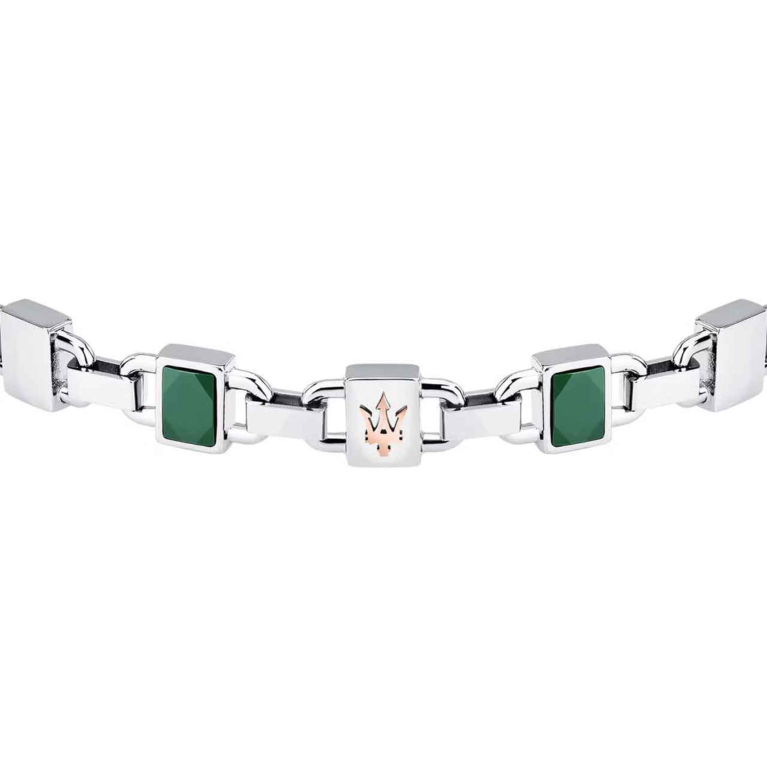 Maserati Herrenarmband, Edelstahl, Keramik grün