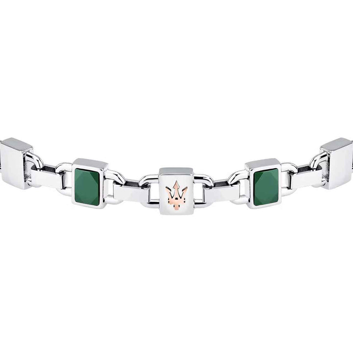 Maserati Herrenarmband, Edelstahl, Keramik grün