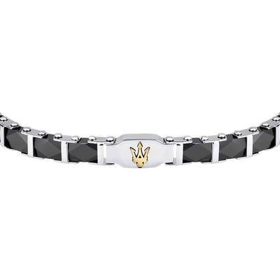 Maserati Herrenarmband, Edelstahl, Keramik schwarz