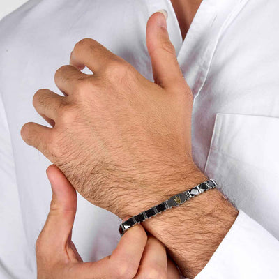 Maserati Herrenarmband, Edelstahl, Keramik schwarz