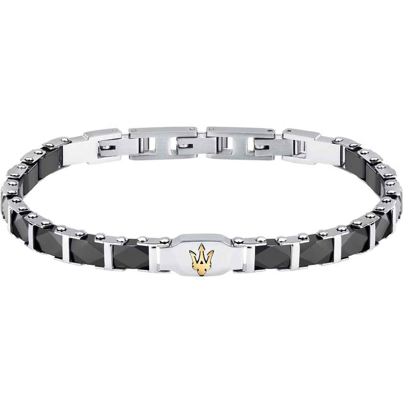 Maserati Herrenarmband, Edelstahl, Keramik schwarz