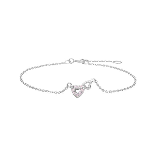 NOA Kids Armband, Herz mit Zirkonia, Sterlingsilber