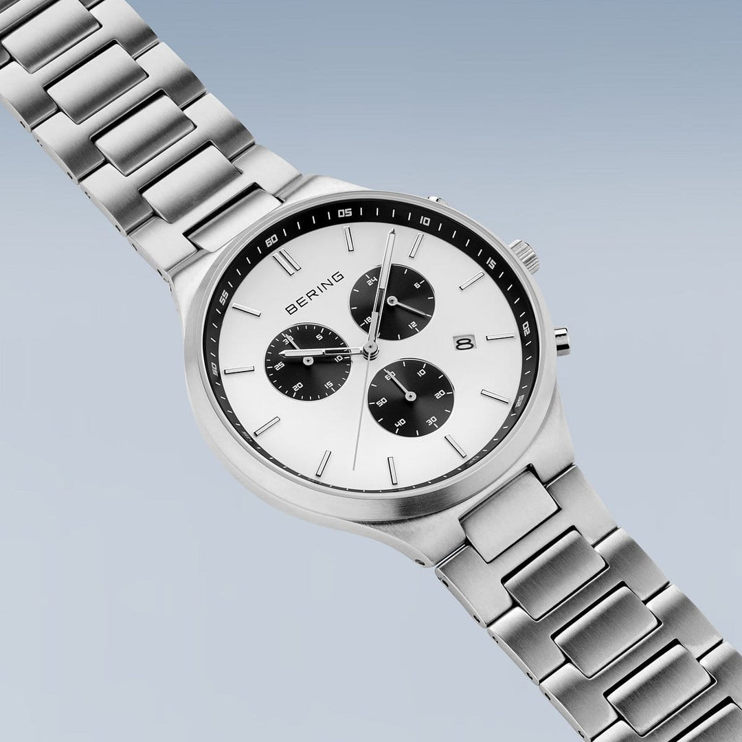 Bering Titan Chrono, silber gebürstet, 11743-704 Herrenuhr