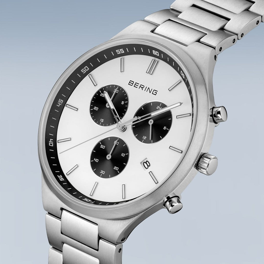 Bering Titan Chrono, silber gebürstet, 11743-704 Herrenuhr