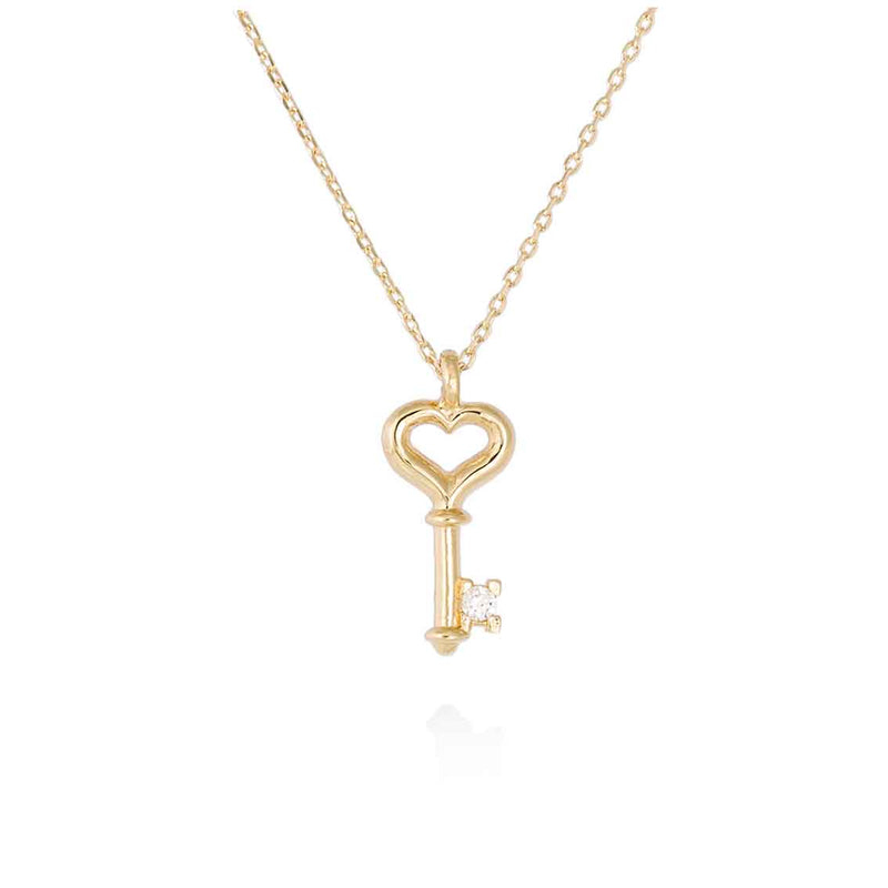 Marina Garcia Halskette 18kt Gold und Diamanten, Schlüsselsymbol