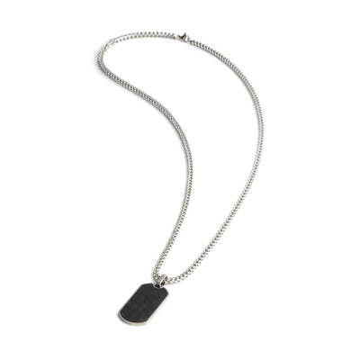 Halskette 2 mm, mit Anhänger aus geschmiedetem Karbon