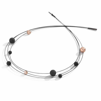 Teno Collier Nera, Edelstahl, Carbon- und Edelstahl-Pearls - My Fine Jewellery