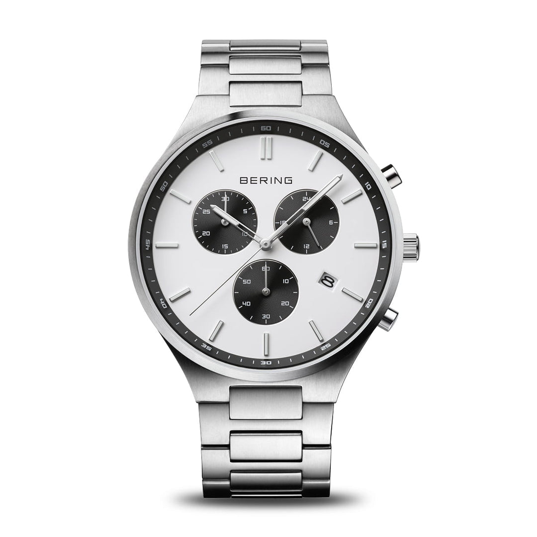 Bering Titan Chrono, silber gebürstet, 11743-704 Herrenuhr