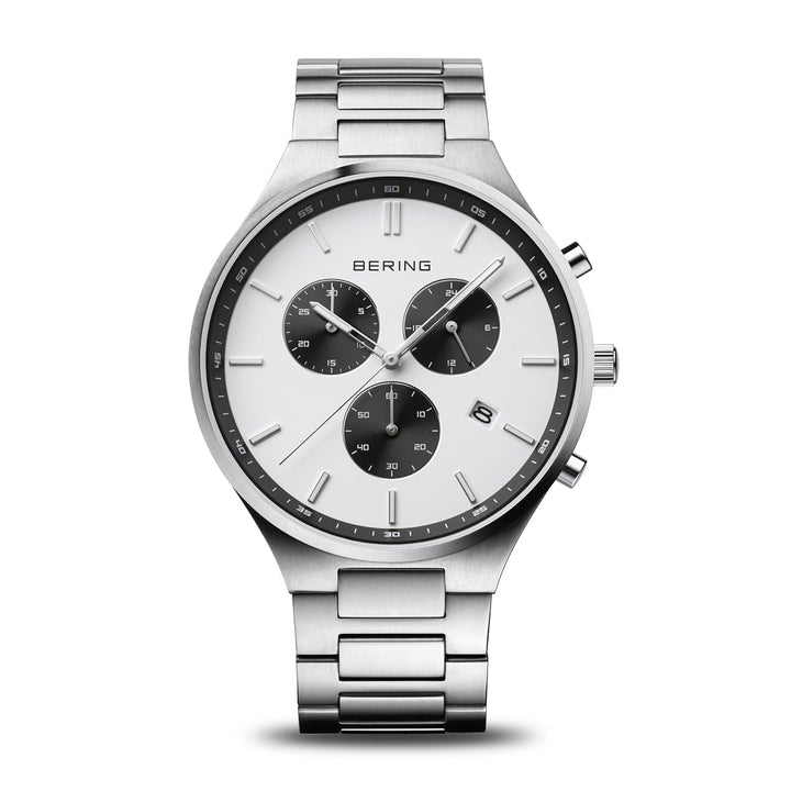Bering Titan Chrono, silber gebürstet, 11743-704 Herrenuhr