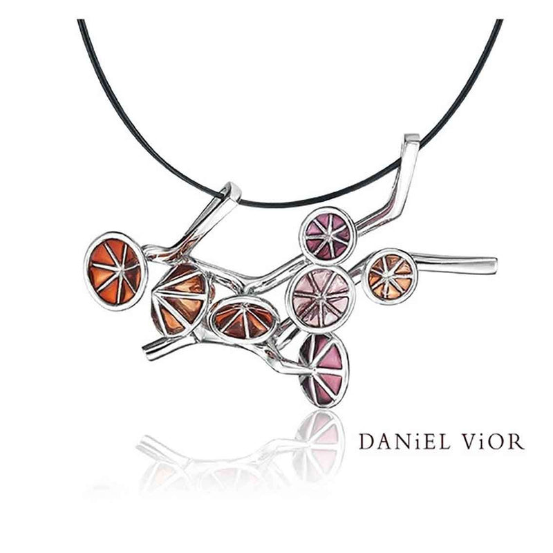 Daniel Vior Anhänger IPOMEA, Sterlingsilber, rot emailliert - My Fine Jewellery