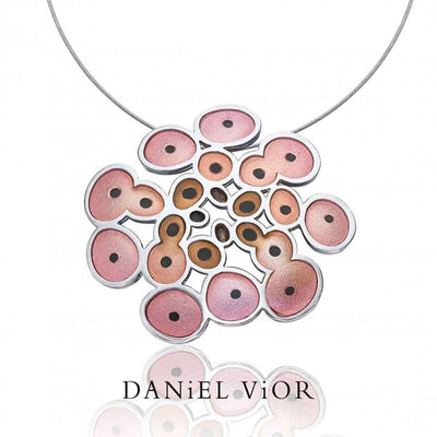 Daniel Vior Anhänger RUSC, Sterlingsilber, pink emailliert - My Fine Jewellery