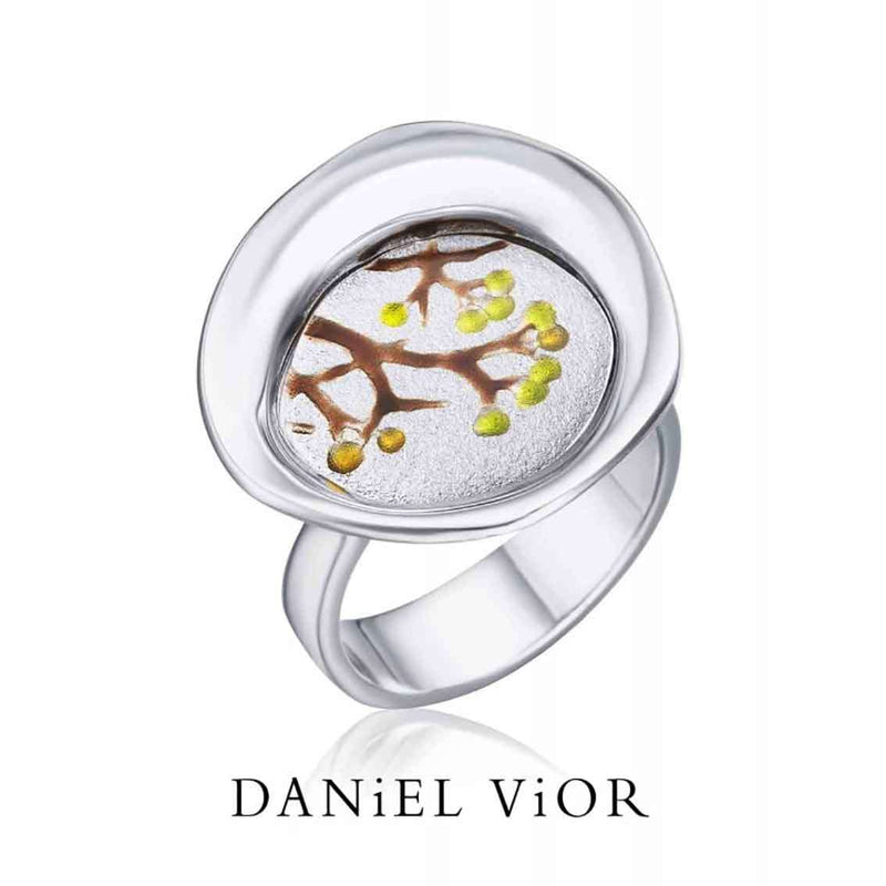Daniel Vior Ring BAIES, Sterlingsilber, grün emailliert - My Fine Jewellery