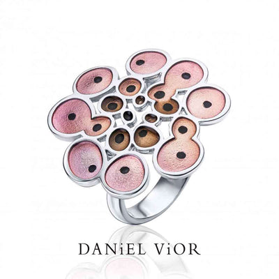 Daniel Vior Ring RUSC, Sterlingsilber, pink emailliert - My Fine Jewellery
