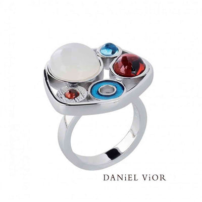Daniel Vior Ring ZONARIA, Sterlingsilber, Mondstein - My Fine Jewellery