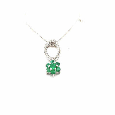 Anhänger Smaragd, Diamant, Halskette Weißgold - My Fine Jewellery