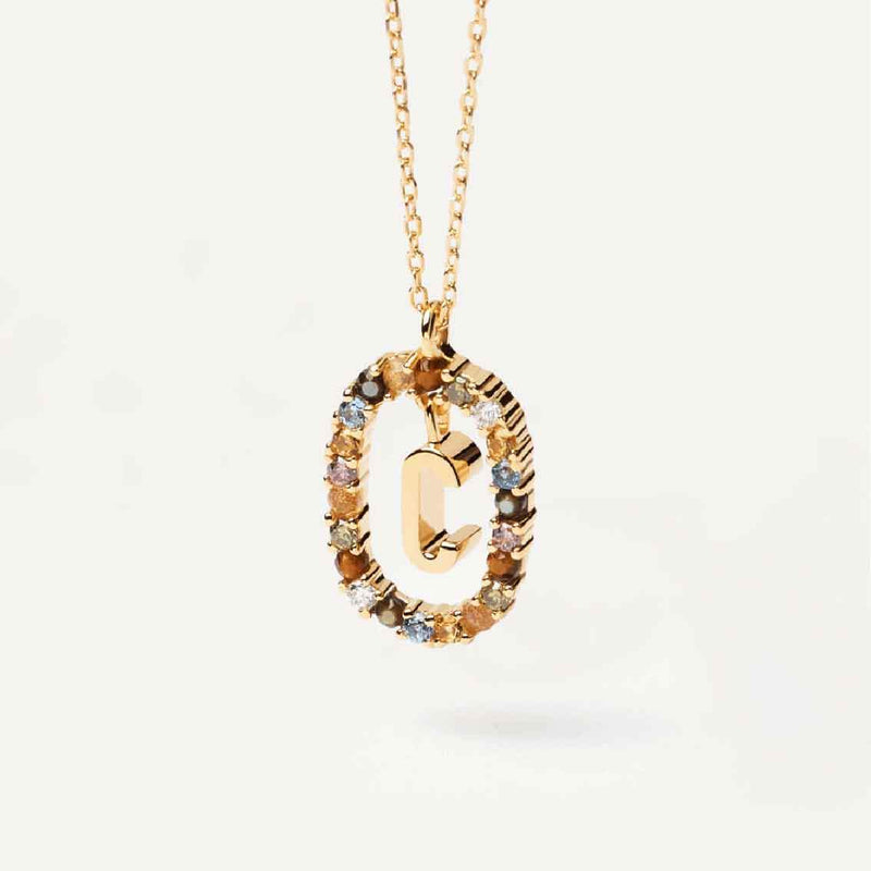 Halskette C Buchstabe, Sterlingsilber vergoldet - My Fine Jewellery